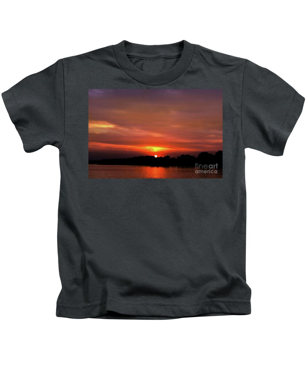 Harmony Kids T-Shirt featuring the photograph Last Moments of Summer Sunset Chill Out III by Leonida Arte
