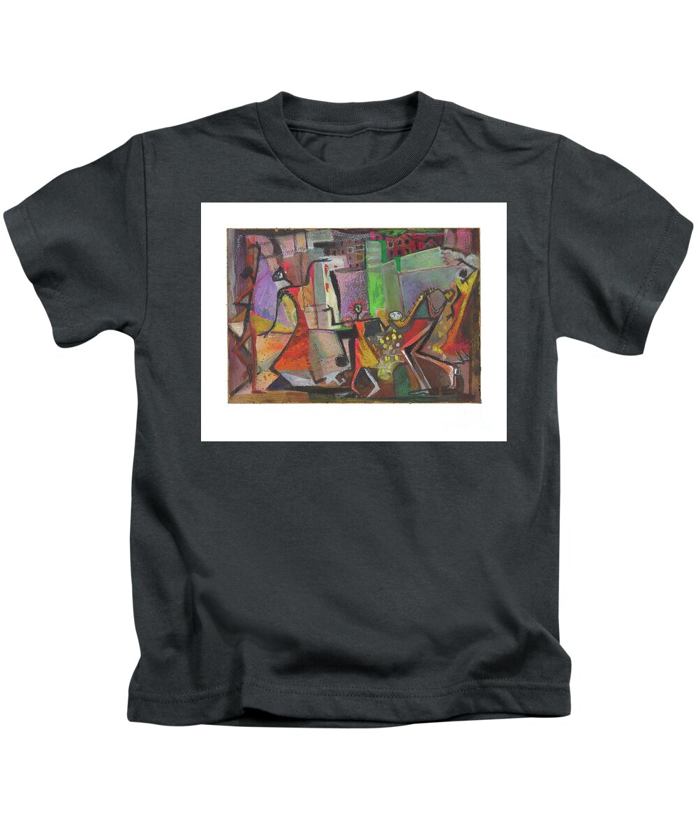 Rhythms Kids T-Shirt featuring the painting Lavendar Rhythms by Cherie Salerno