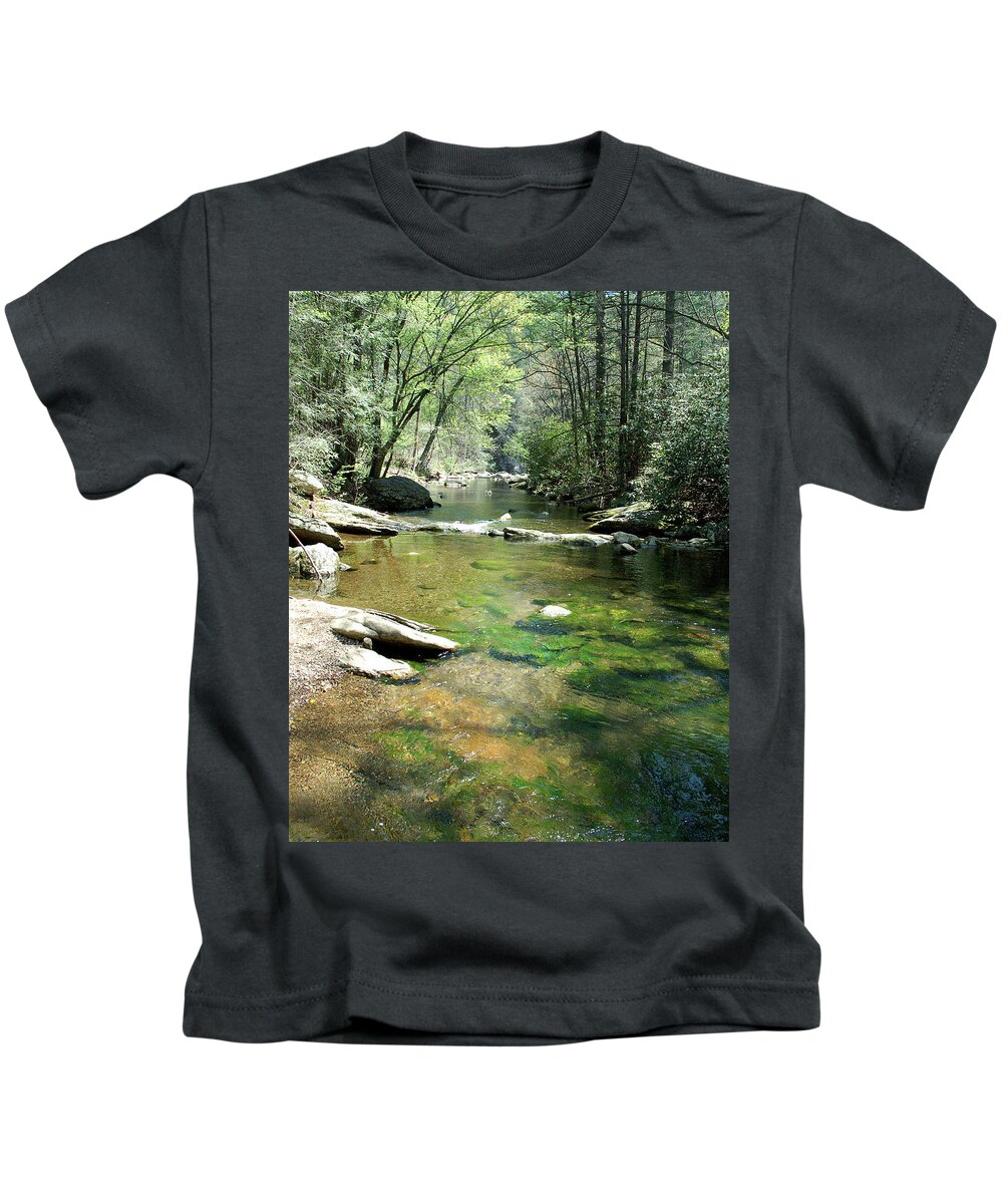 Landscape Kids T-Shirt featuring the photograph Lazy River by Nancy Landry
