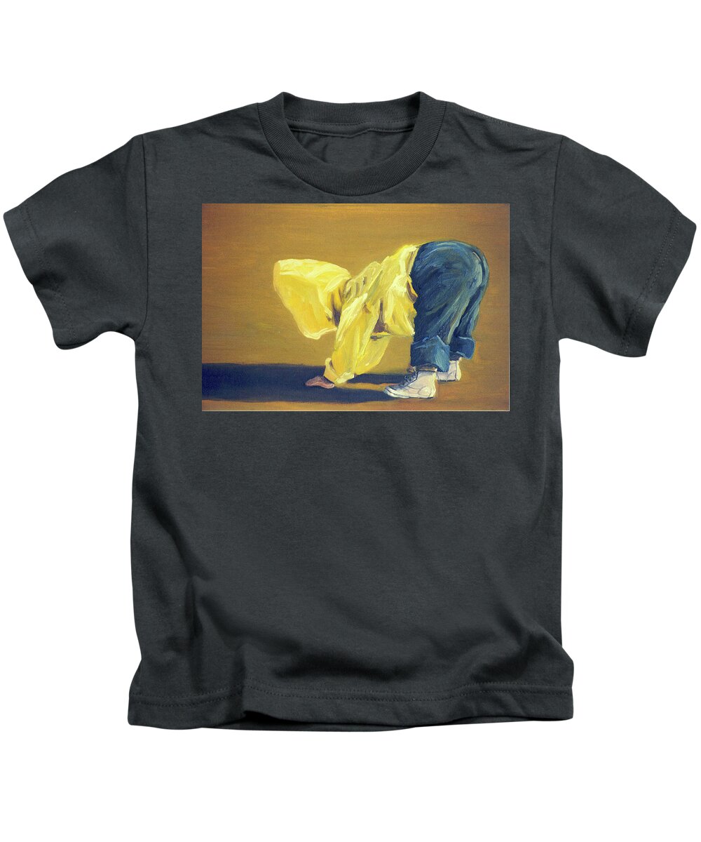 Figure Kids T-Shirt featuring the painting Learning to walk by Rick Hansen