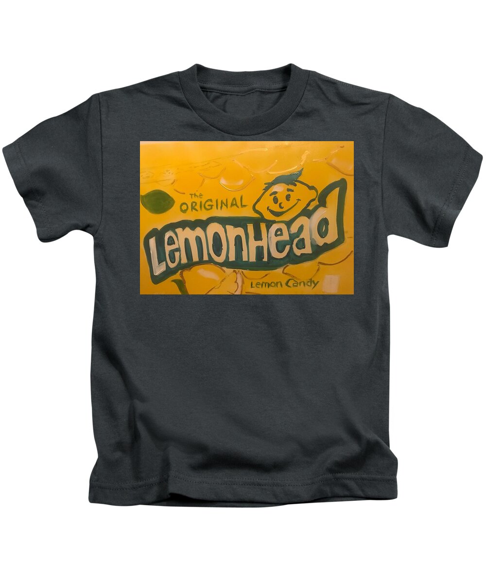  Kids T-Shirt featuring the painting Lemon by Angie ONeal
