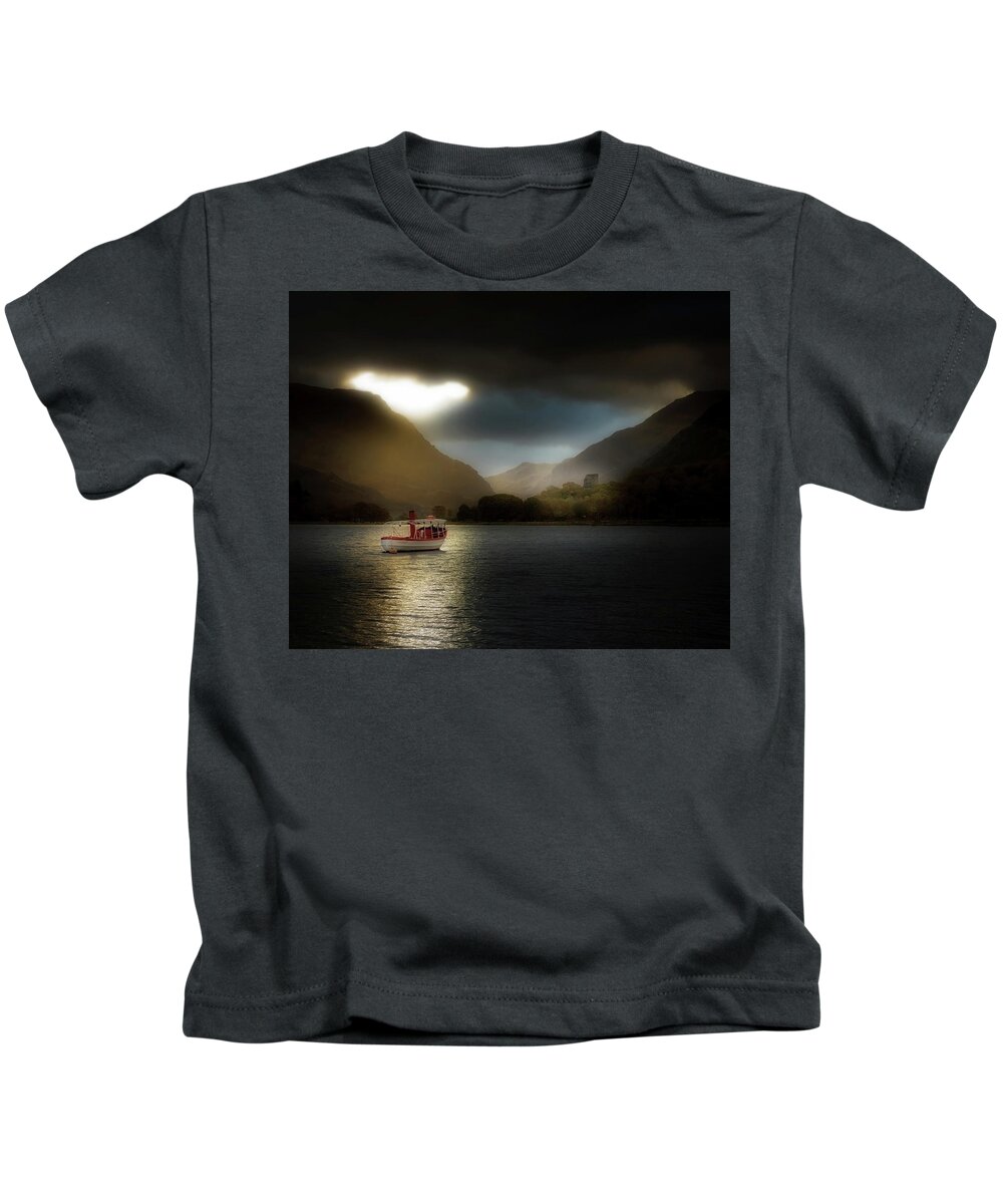 Wales Kids T-Shirt featuring the digital art Light from the sky by Remigiusz MARCZAK