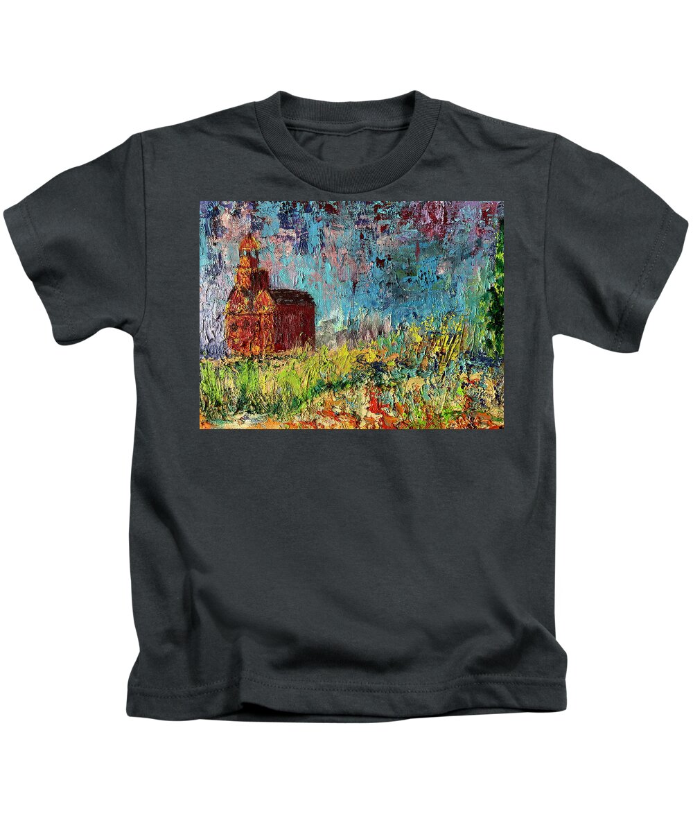 Nature Kids T-Shirt featuring the painting Lighthouse in Holland by Karin Eisermann