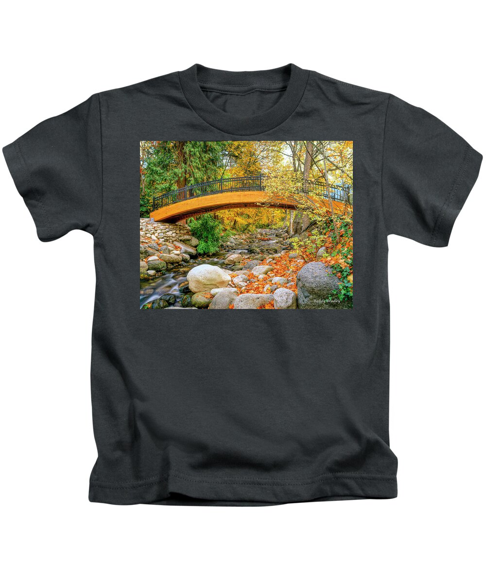 Usa Kids T-Shirt featuring the photograph Lithia Park foot Bridge by Randy Bradley