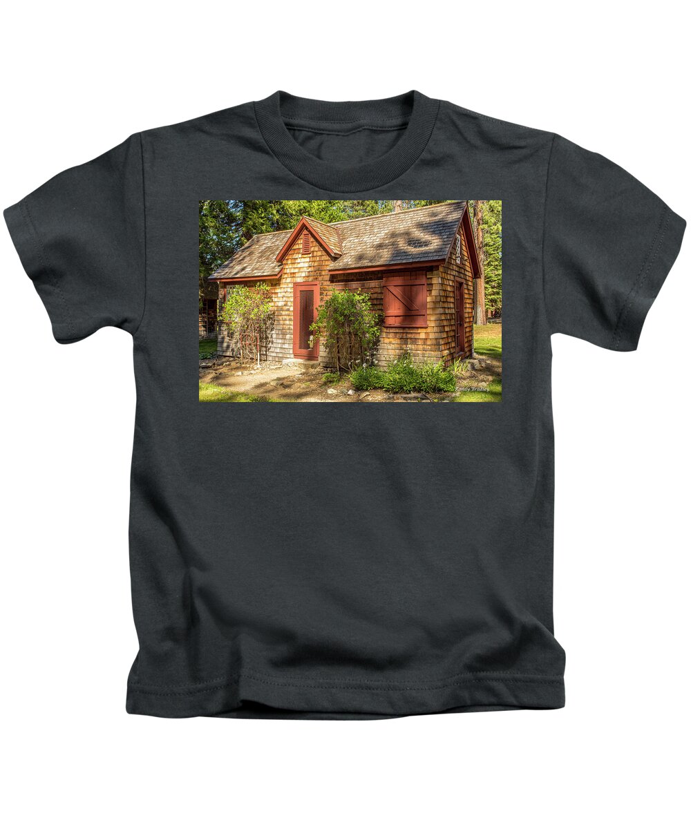 Cabin Kids T-Shirt featuring the photograph Little cabin in the woods by Randy Bradley