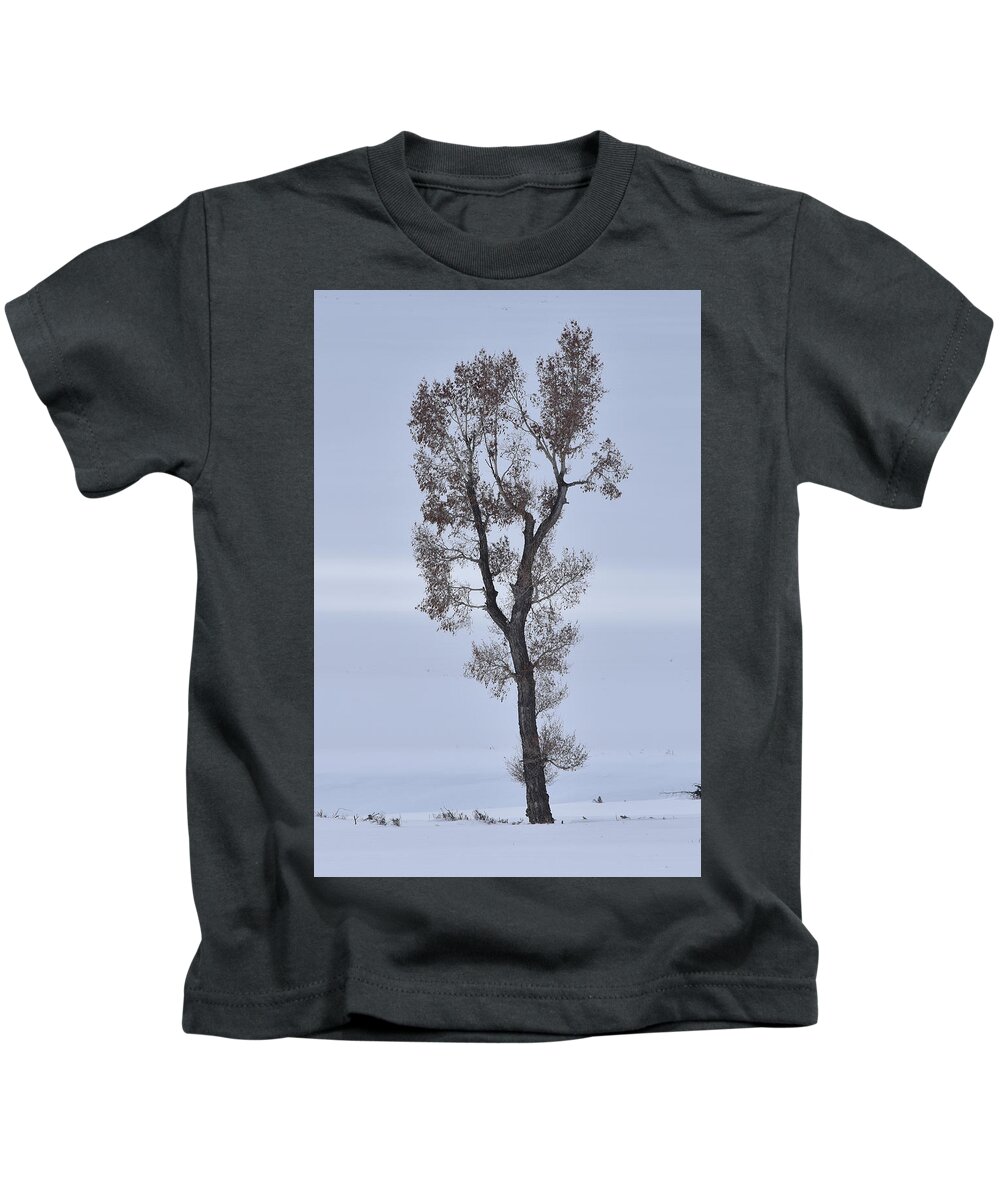 Tree Kids T-Shirt featuring the photograph Lone Cottonwood In Winter by Ben Foster