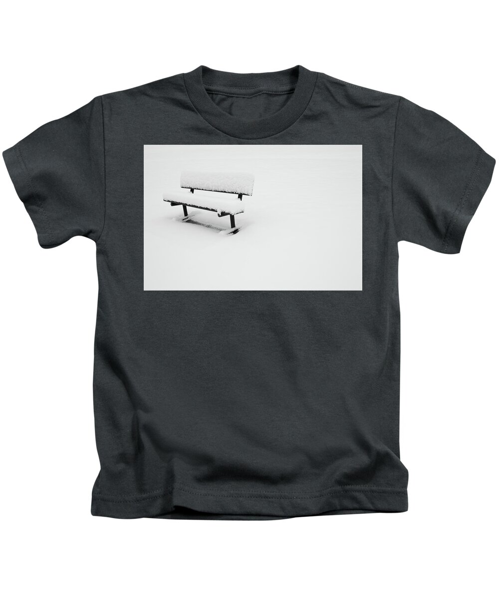 Winter Kids T-Shirt featuring the photograph Lonely bw by Dan Carmichael