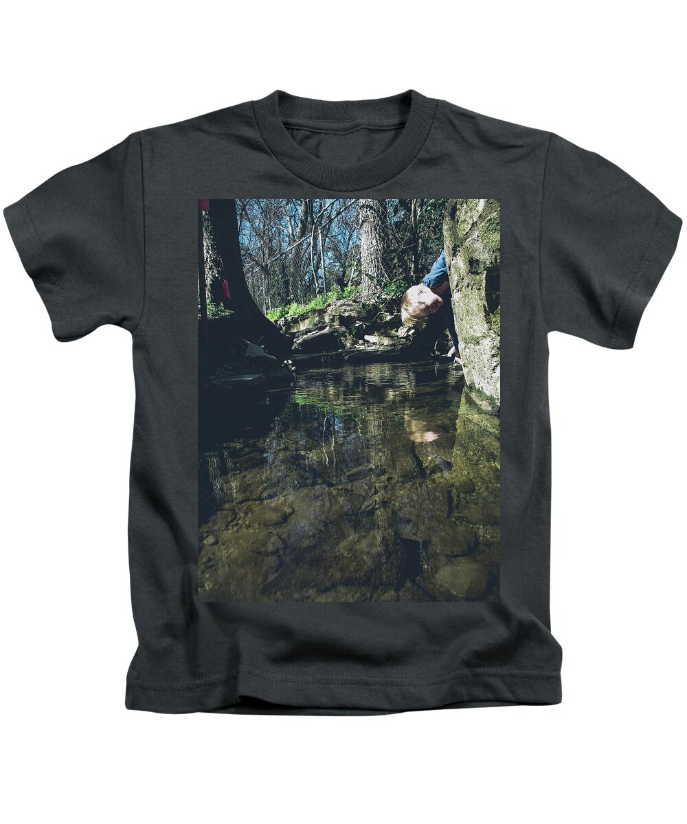 Creek Kids T-Shirt featuring the photograph Looking for Crawdads by W Craig Photography