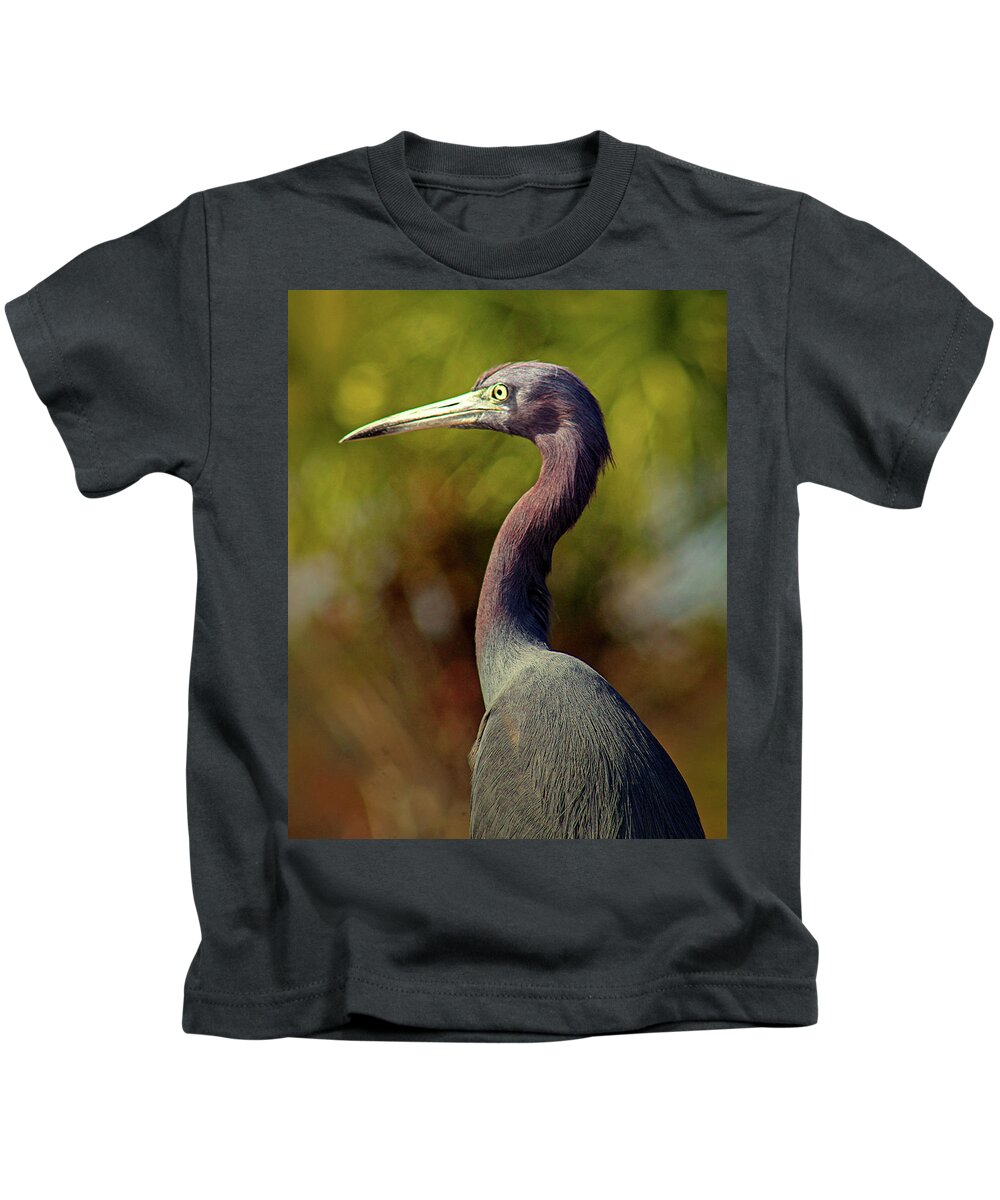 Little Blue Heron Kids T-Shirt featuring the photograph Looking Out by Michael Allard