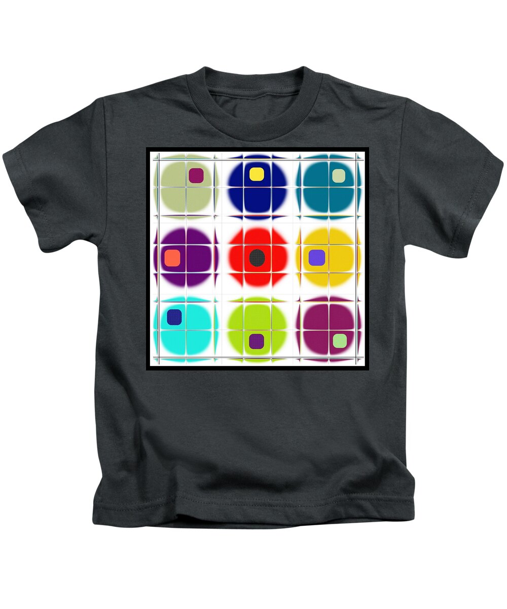 Dots Kids T-Shirt featuring the digital art Lopsided Black Dot by Designs By L