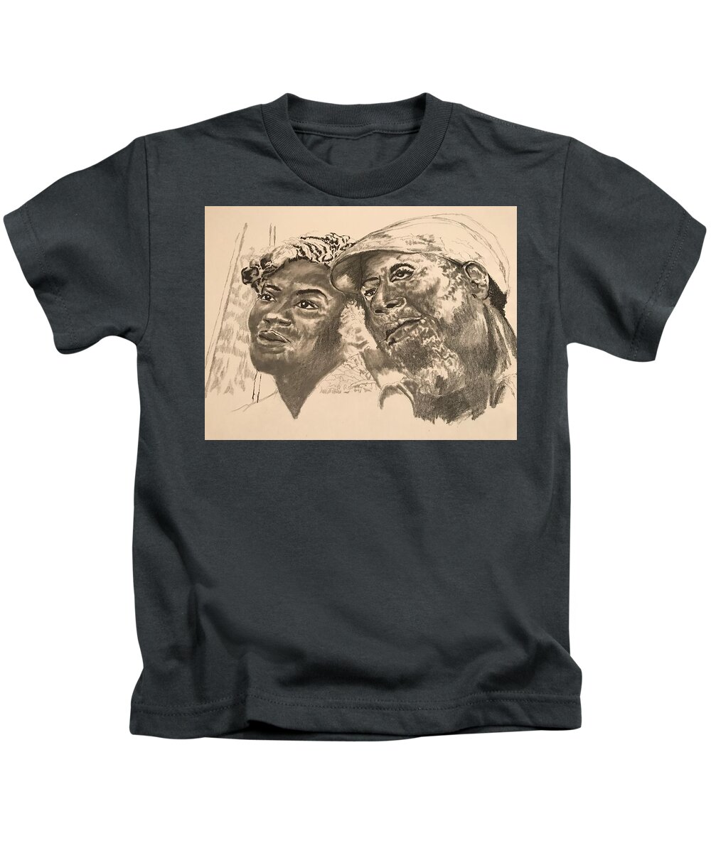  Kids T-Shirt featuring the drawing Love by Angie ONeal