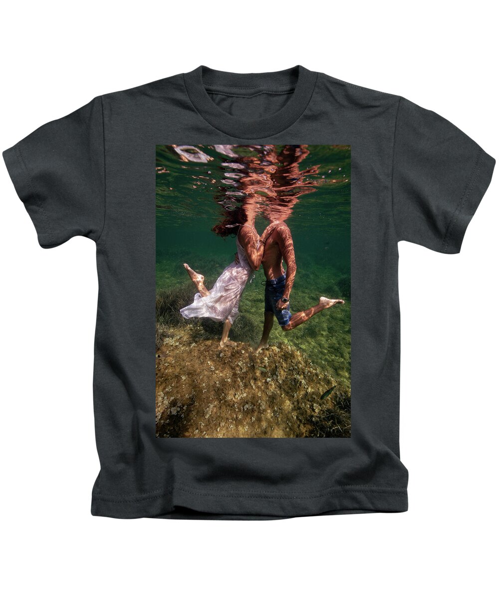 Underwater Kids T-Shirt featuring the photograph Loving by Gemma Silvestre