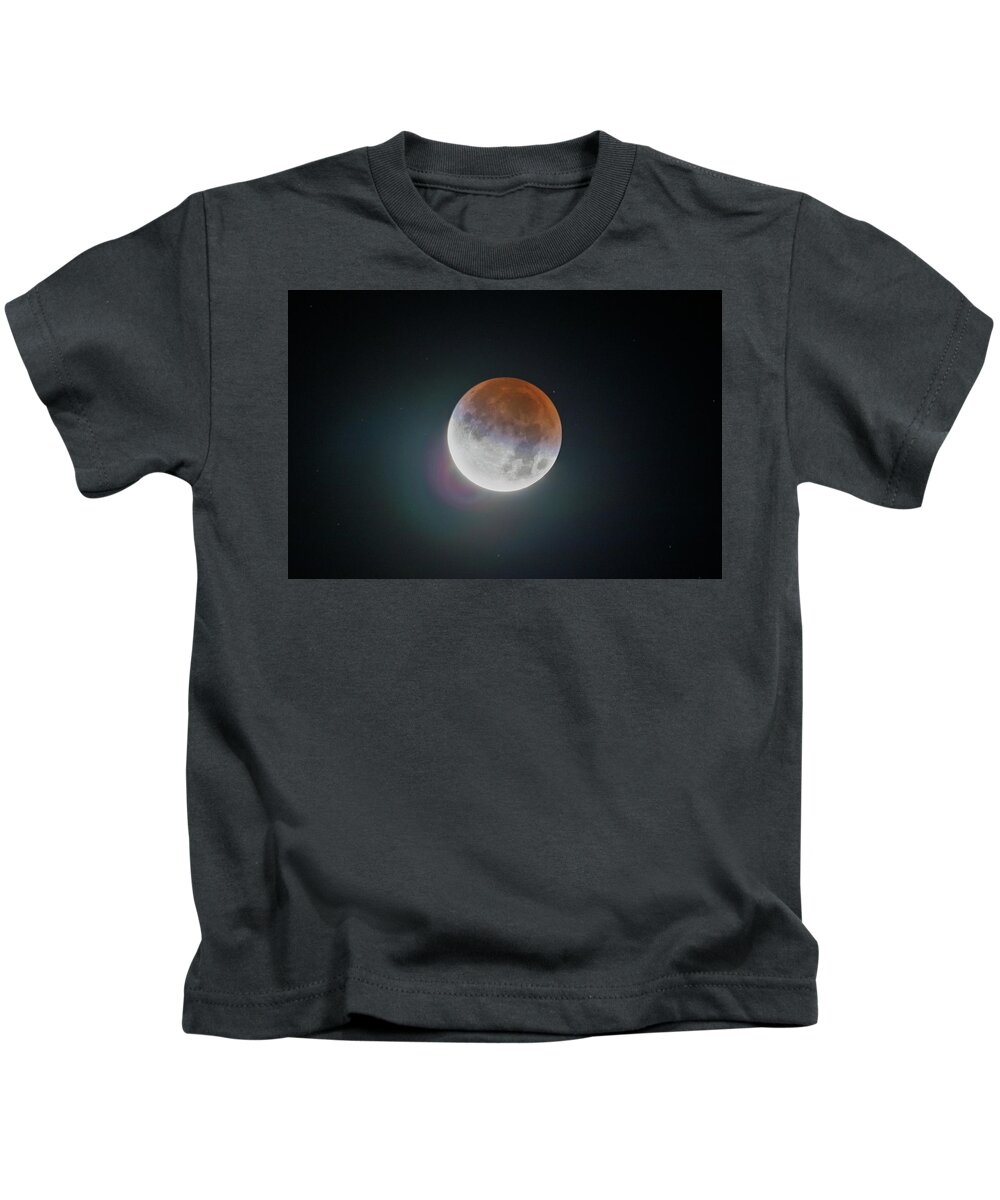 Moon Kids T-Shirt featuring the photograph Lunar Eclipse 2021 by David Beechum