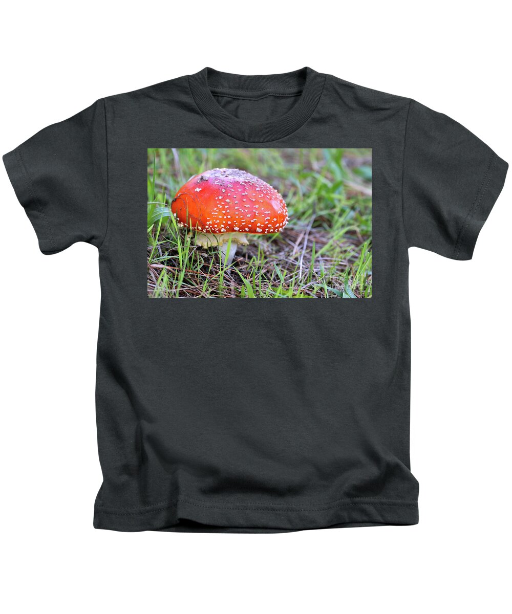 Amanita Muscaria Kids T-Shirt featuring the photograph Magic Mushroom by Vivian Krug Cotton