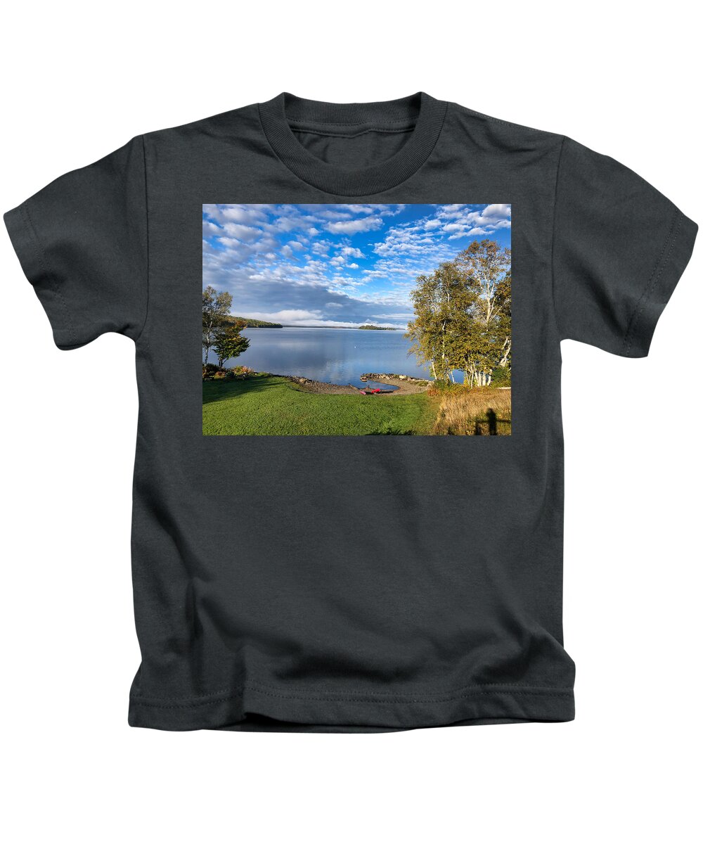Clouds Kids T-Shirt featuring the photograph Maine Autumn Sunrise by Russel Considine