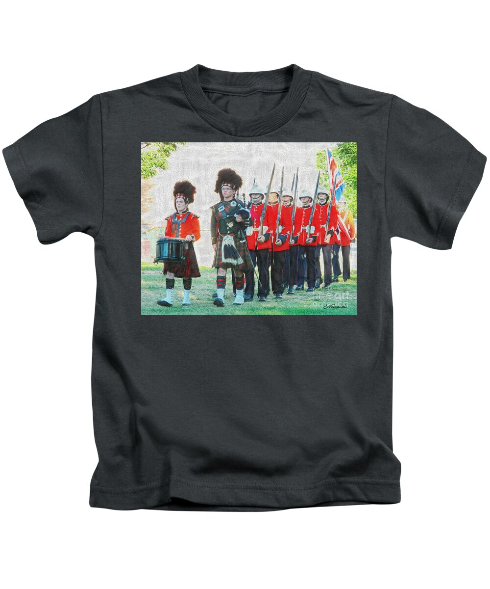 Guards Kids T-Shirt featuring the photograph Ceremonial Guards by Carol Randall