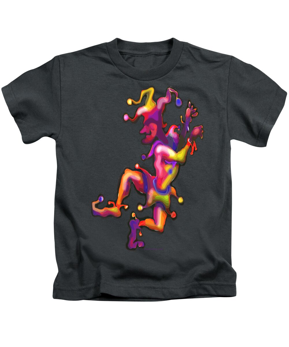Mardi Gras Kids T-Shirt featuring the painting Mardi Gras Jester by Kevin Middleton