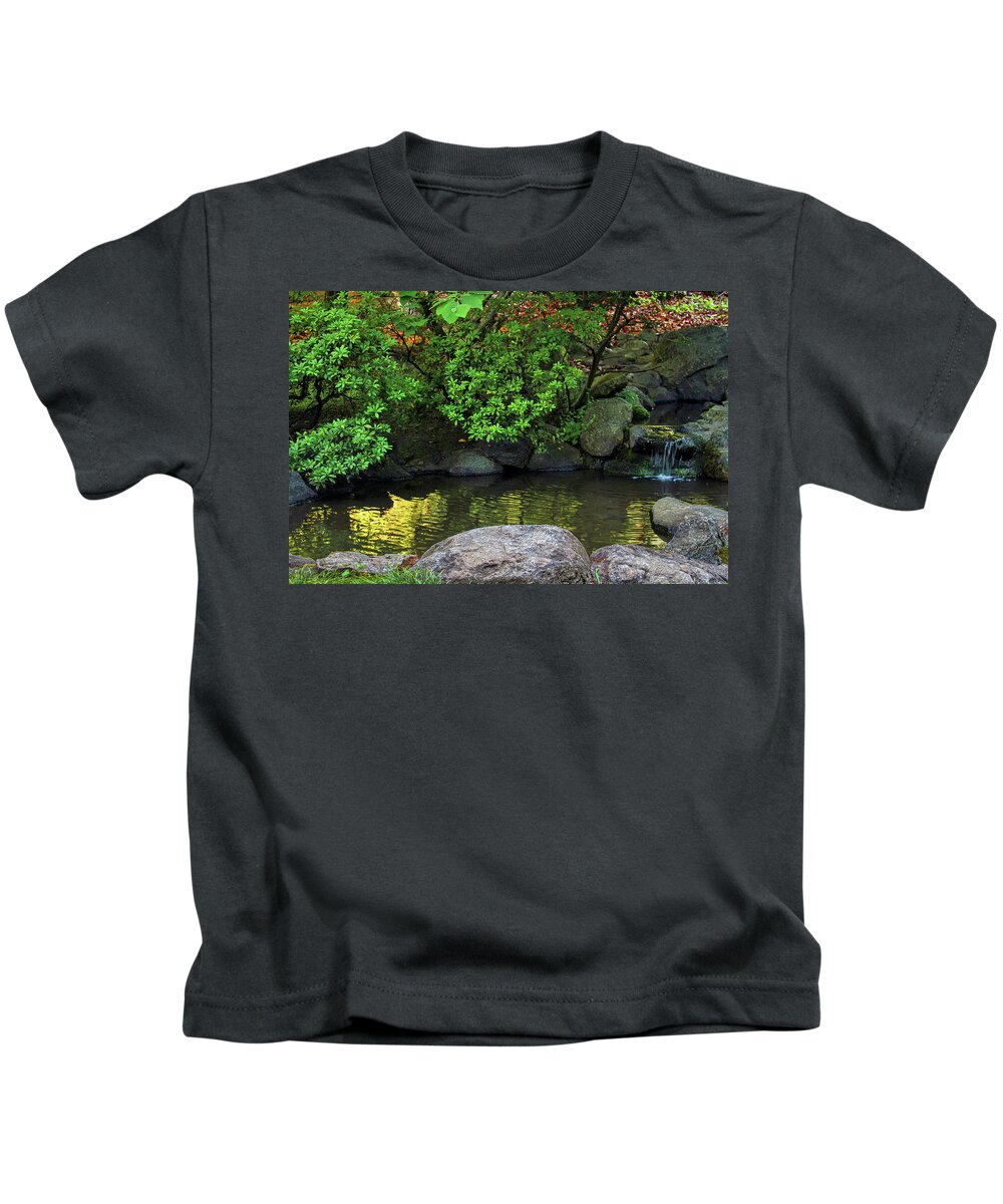Meditation Kids T-Shirt featuring the photograph Meditation pond by Bonnie Follett
