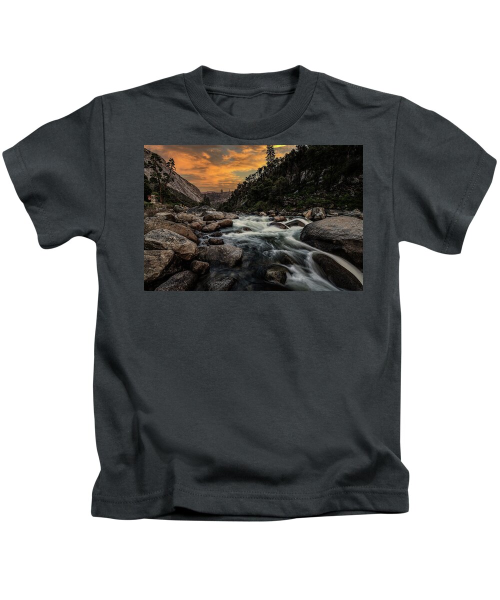 Merced Kids T-Shirt featuring the photograph Merced River and Yosemite National Park by Amazing Action Photo Video