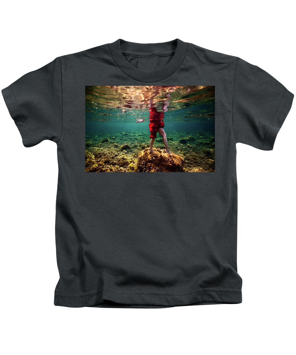 Underwater Kids T-Shirt featuring the photograph Mermaid Legs by Gemma Silvestre