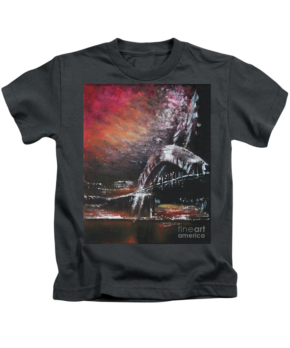 Abstract Kids T-Shirt featuring the painting Mid-Year Cheer by Jane See