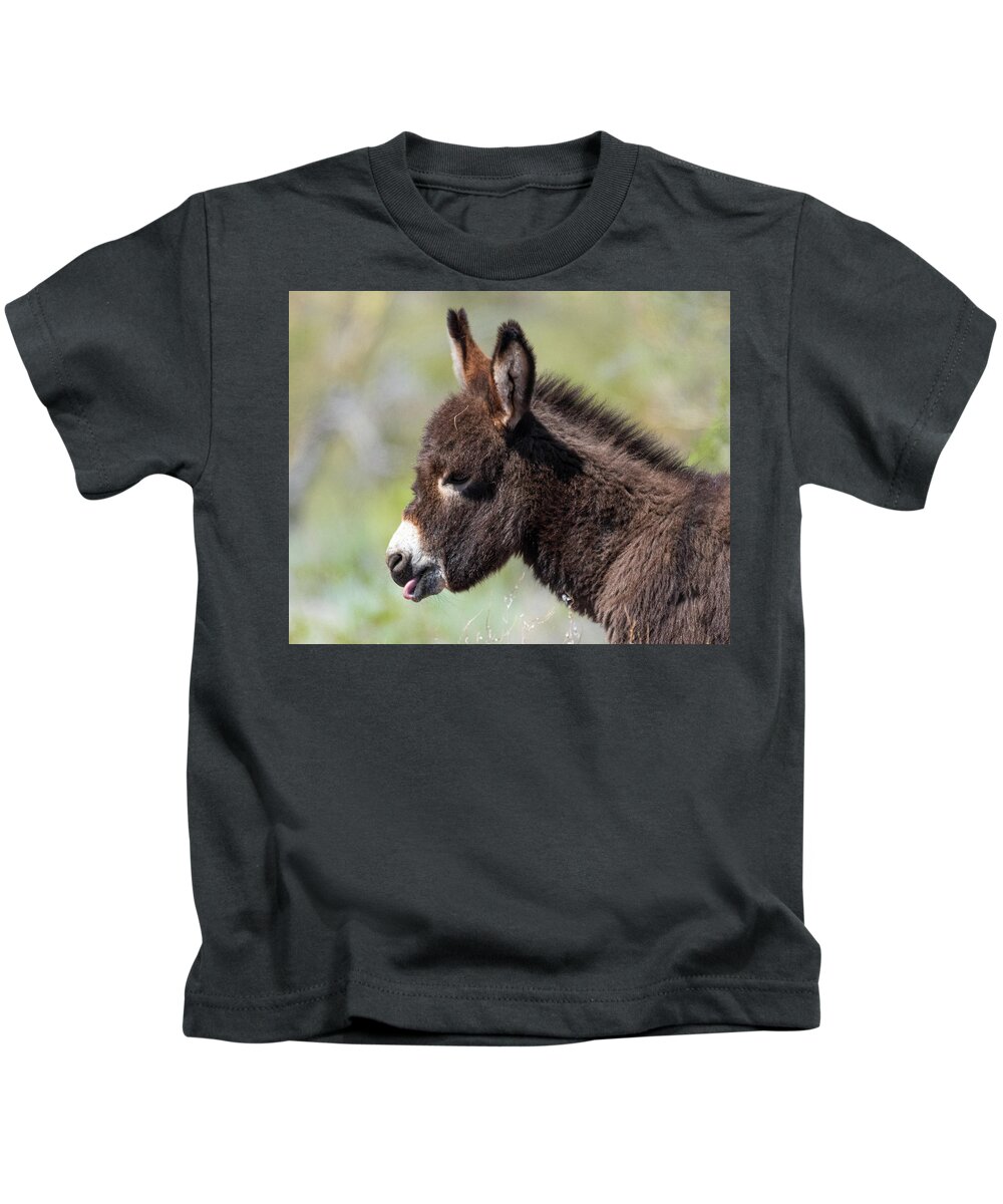 Wild Burros Kids T-Shirt featuring the photograph Monday Face by Mary Hone