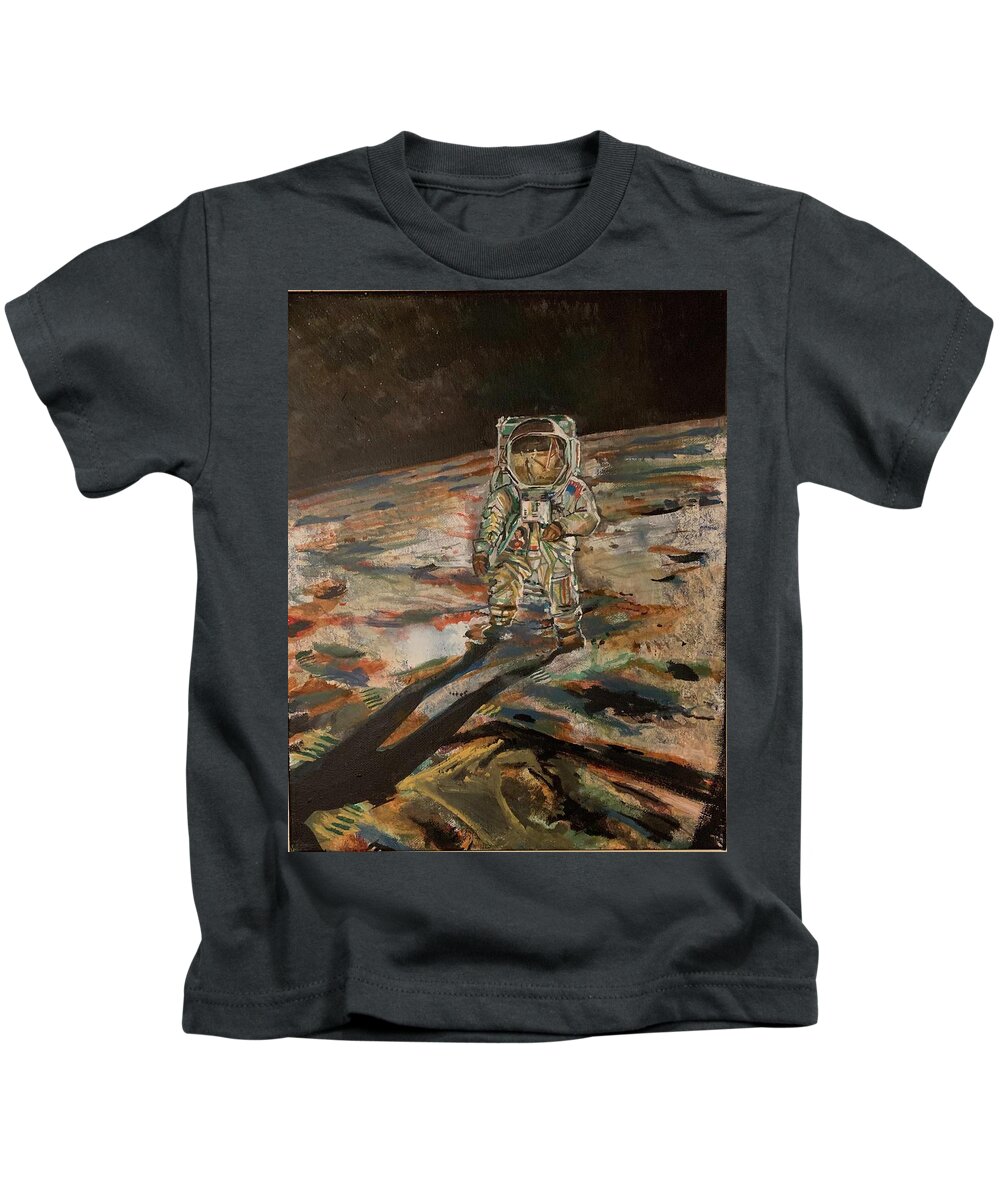 Moon Kids T-Shirt featuring the mixed media Moonstruck by Try Cheatham