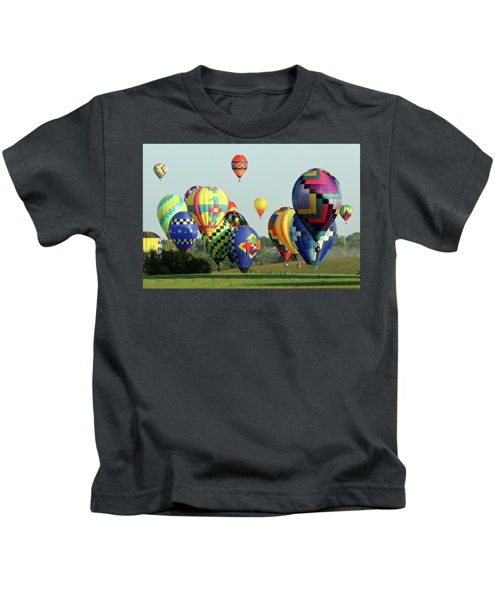 Balloon Kids T-Shirt featuring the photograph Morning Drift by Lens Art Photography By Larry Trager