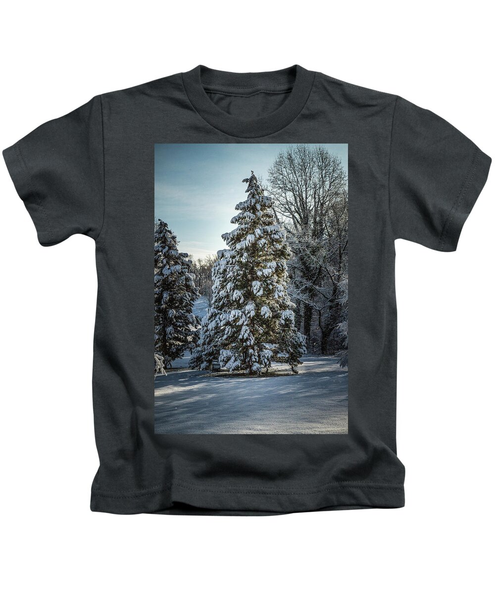 Storm Kids T-Shirt featuring the photograph Morning Snow by Glenn Davis