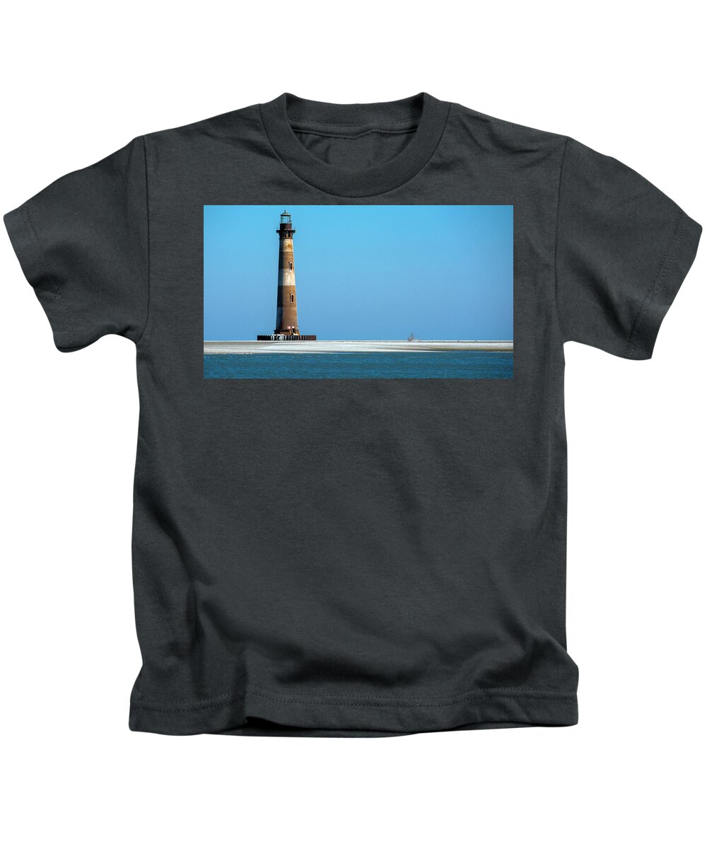 Morris Island Kids T-Shirt featuring the photograph Morris Island Lighthouse 3 by WAZgriffin Digital