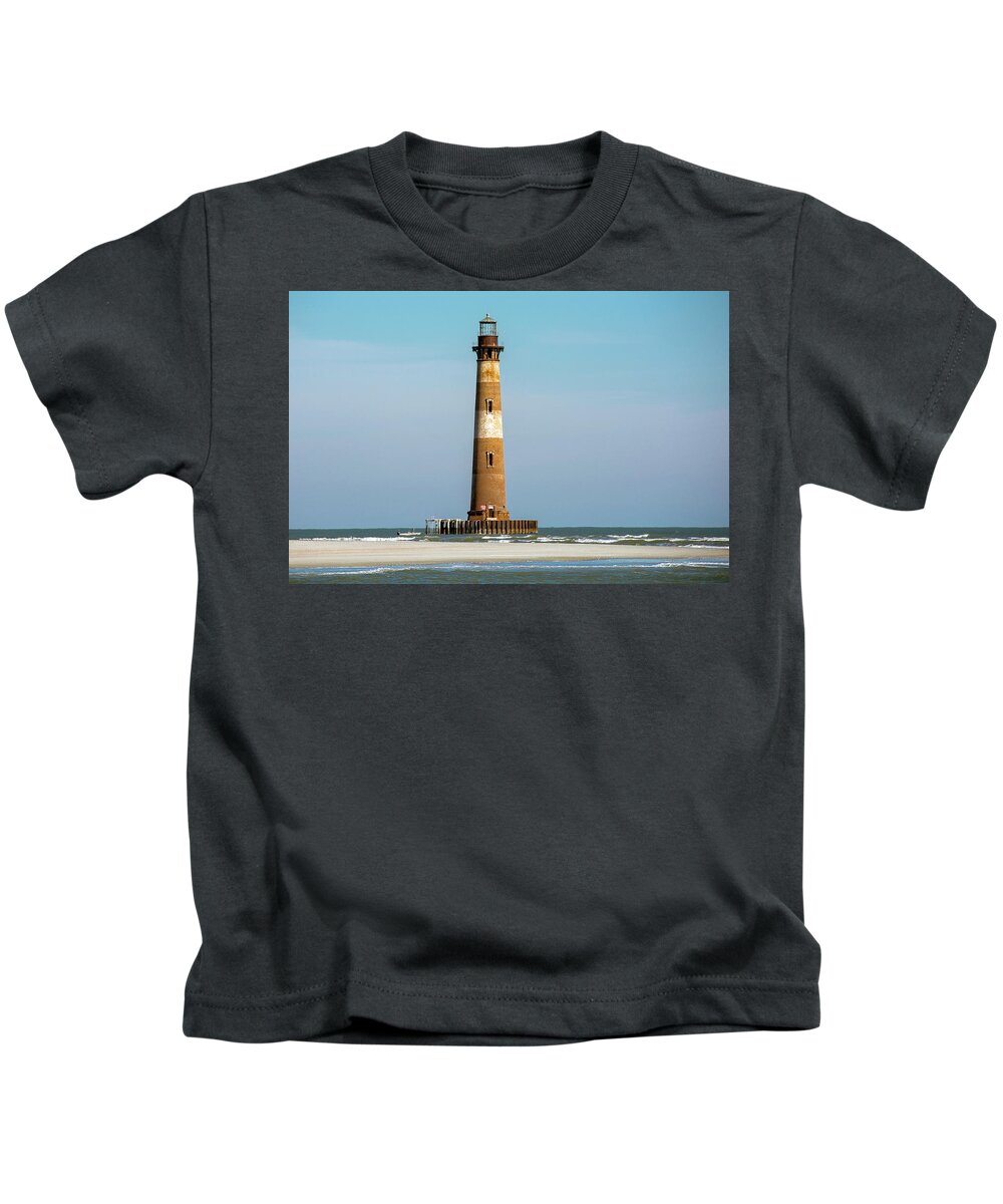 Morris Island Kids T-Shirt featuring the photograph Morris Island Lighthouse 4 by WAZgriffin Digital