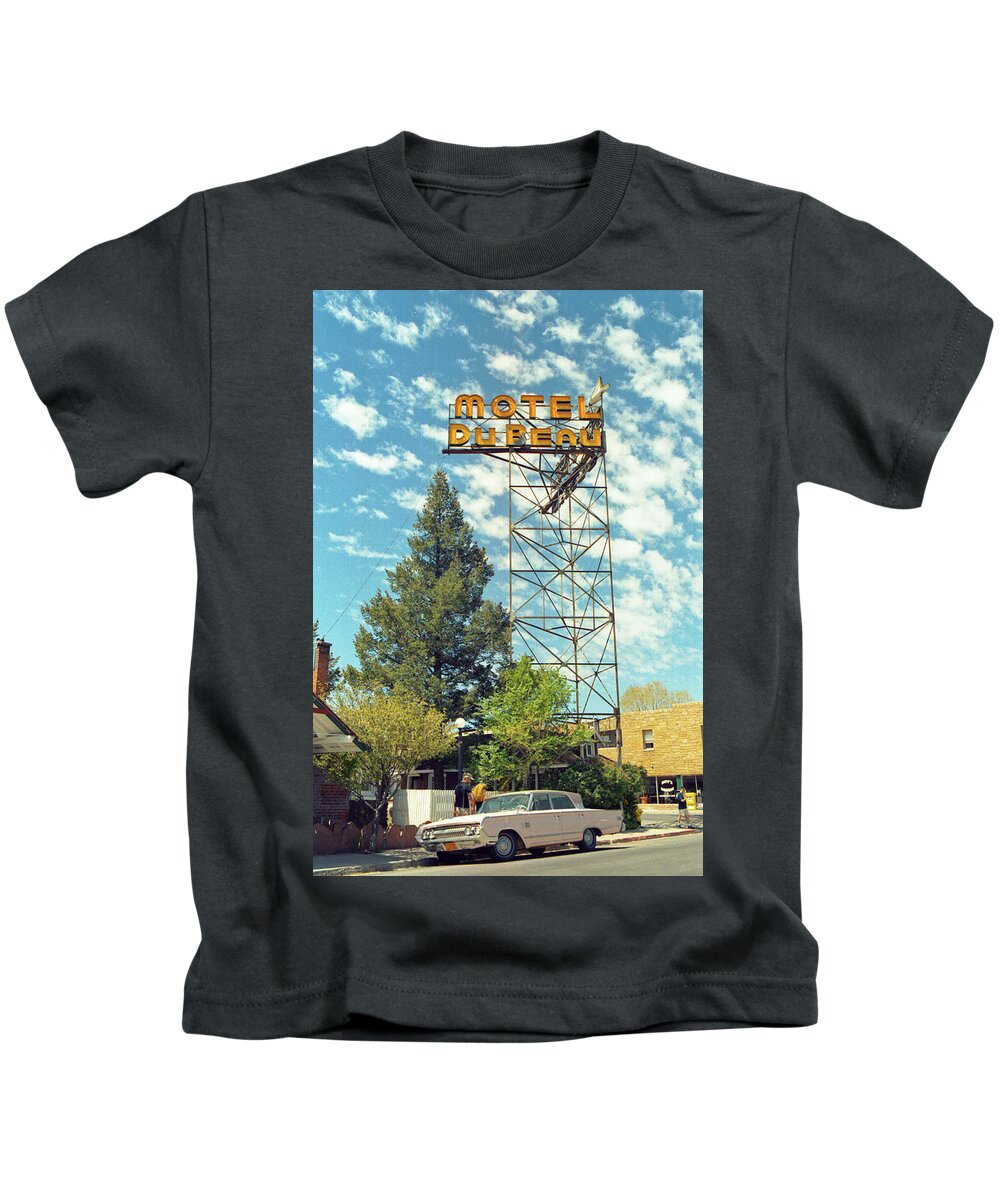 Retro Kids T-Shirt featuring the photograph Motel DuPeau by Matthew Bamberg