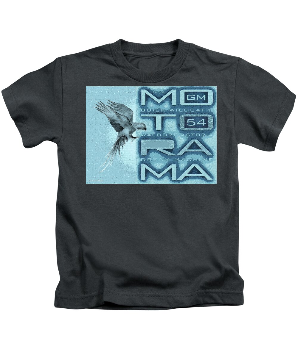 Motorama Kids T-Shirt featuring the digital art Motorama / 54 Buick Wildcat II by David Squibb