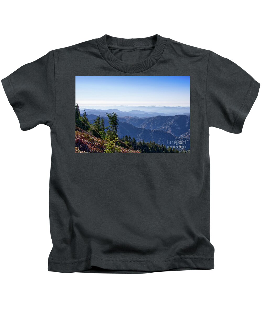 Smoky Mountains Kids T-Shirt featuring the photograph Mount LeConte 33 by Phil Perkins