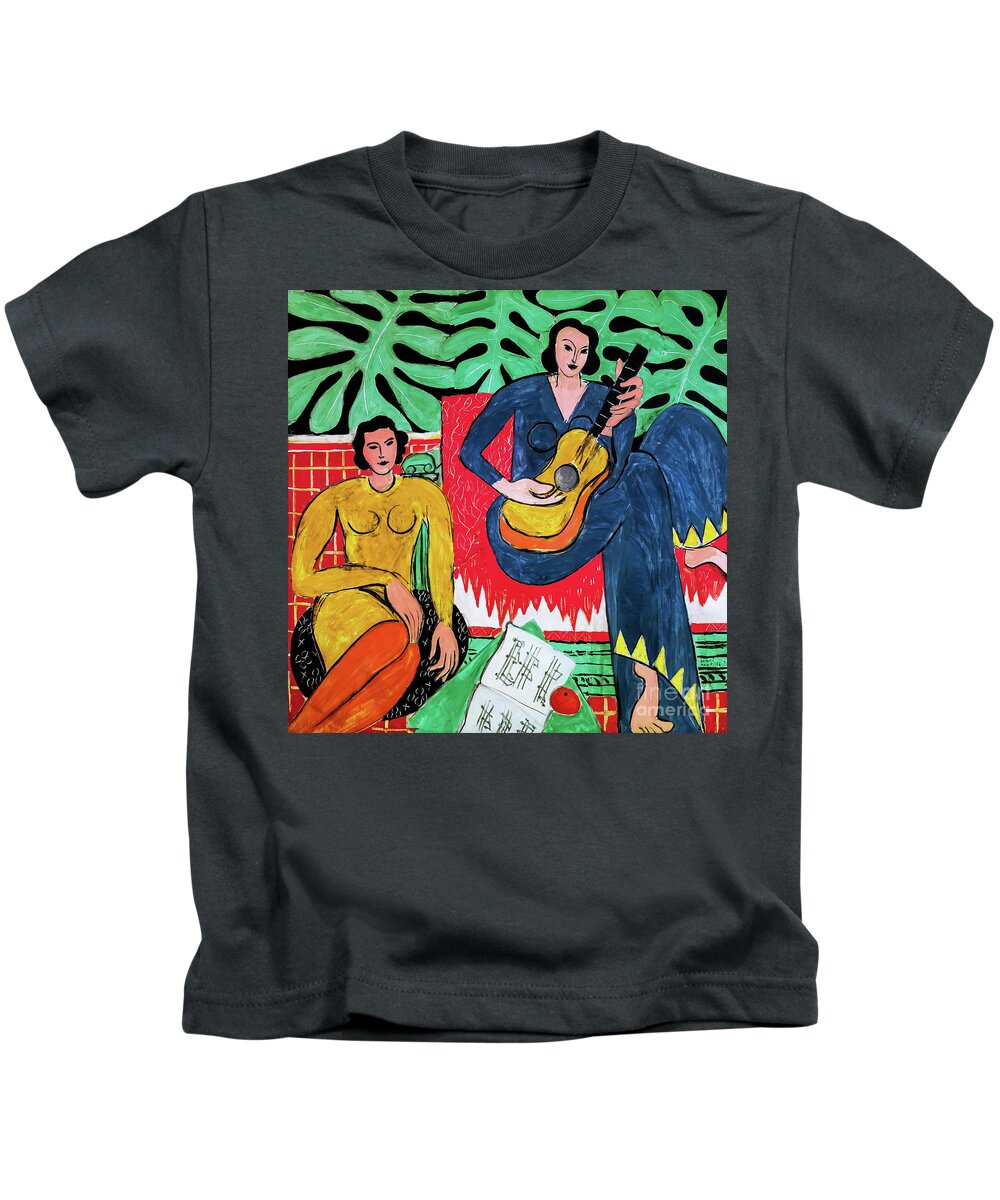 Music Kids T-Shirt featuring the painting Music by Henri Matisse 1939 by Henri Matisse