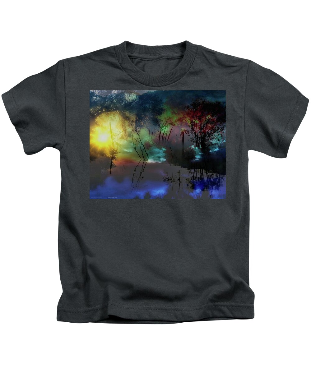 Lagoon Kids T-Shirt featuring the digital art Mystic Lagoon by Norman Brule