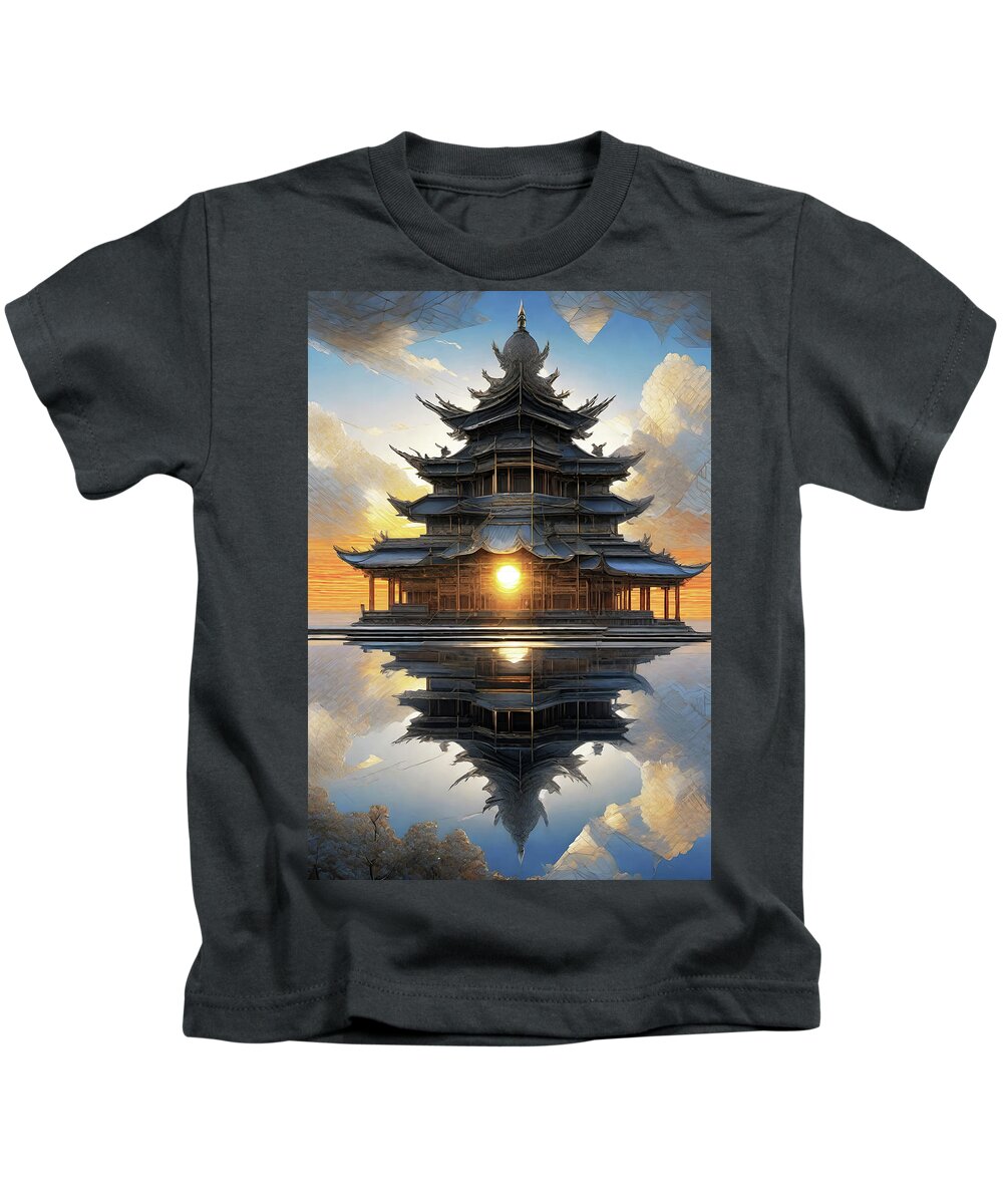 Temples Kids T-Shirt featuring the digital art Naz IIi by Jeff Malderez