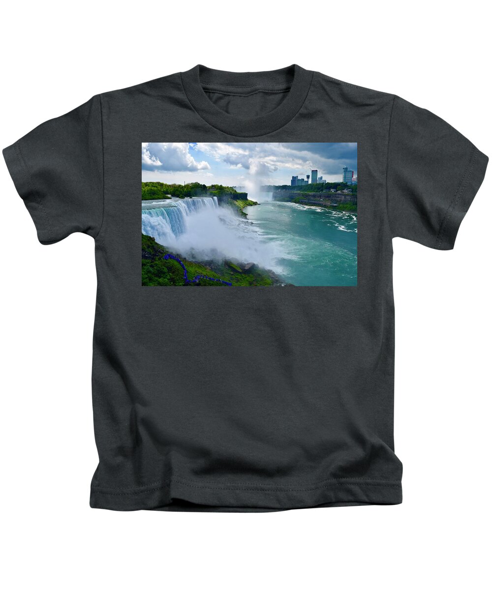 Niagara Kids T-Shirt featuring the photograph Panoramic View ,Niagara Falls by Bnte Creations