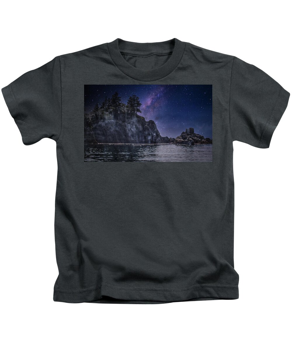 Alaska Kids T-Shirt featuring the photograph Night Sky by Harry Spitz