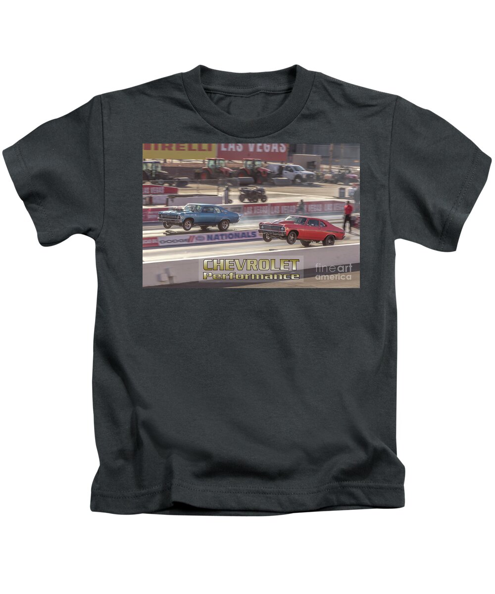 Chevy Kids T-Shirt featuring the photograph Nova Shootout by Darrell Foster