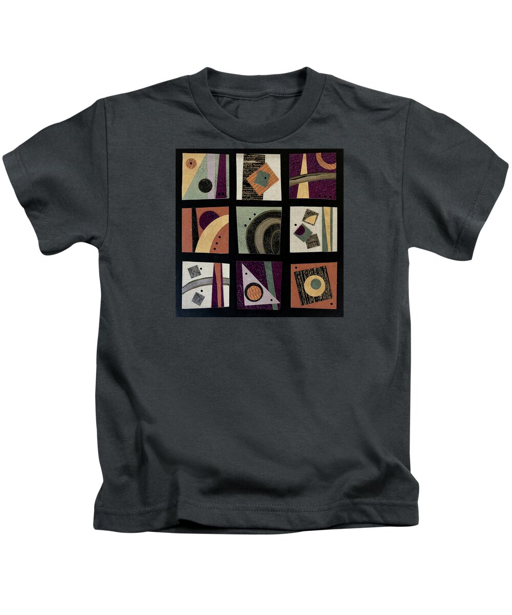 Collage Kids T-Shirt featuring the mixed media Off-kilter by MaryJo Clark
