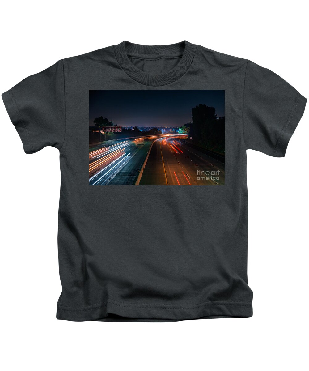 Trails Kids T-Shirt featuring the photograph Oh Beautiful Traffic by Melissa OGara