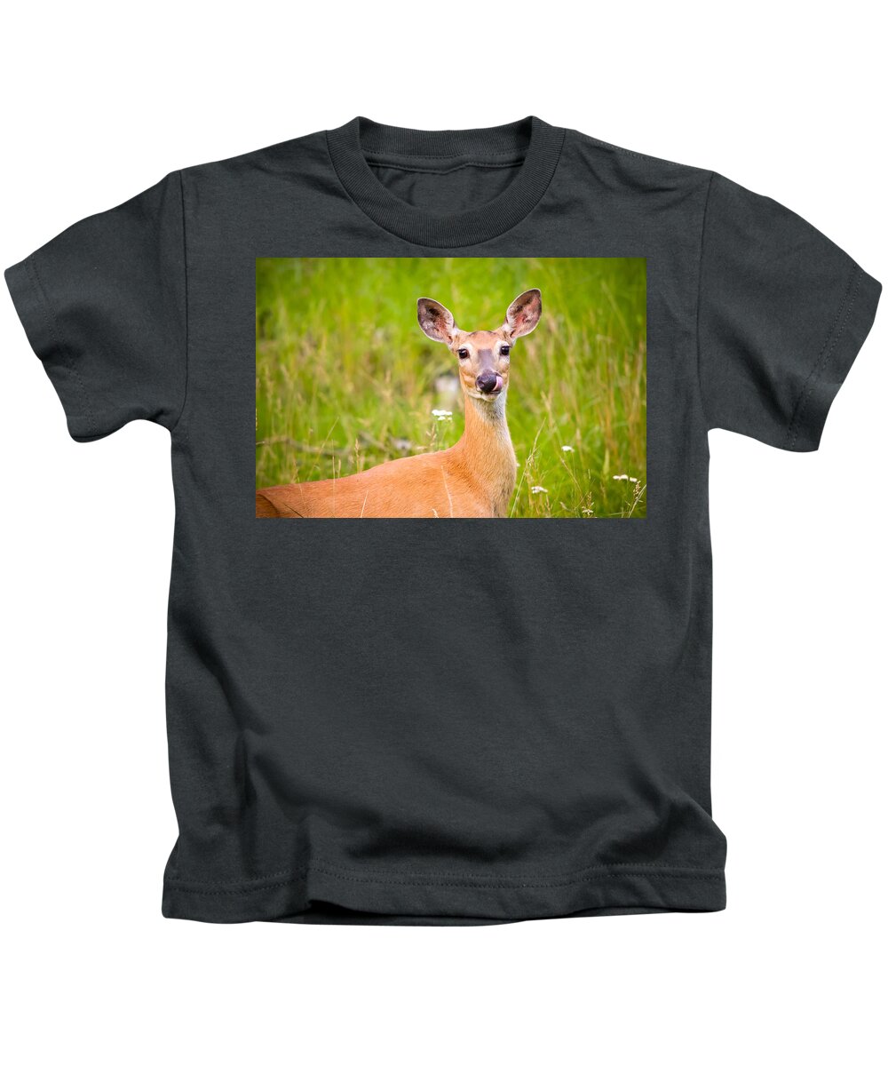 Deer Kids T-Shirt featuring the photograph Oh Deer by Bonny Puckett