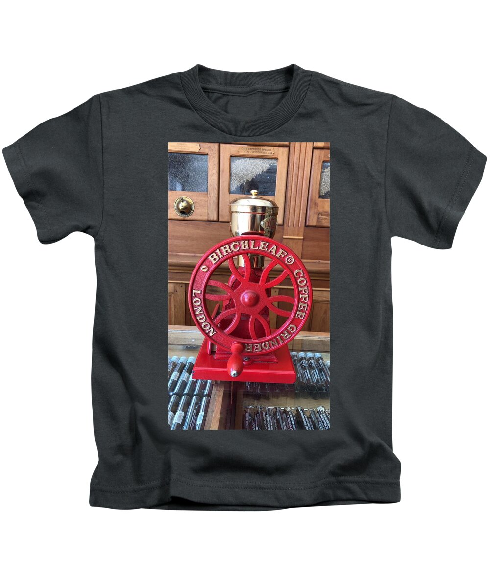 All Kids T-Shirt featuring the digital art Old Coffee Grinder KN22 by Art Inspirity