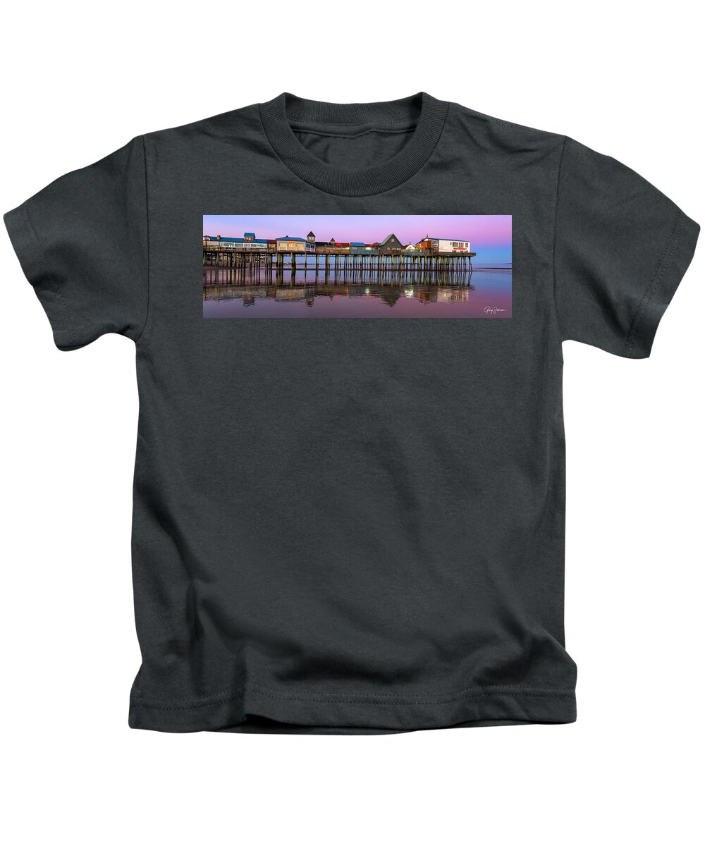 Maine Kids T-Shirt featuring the photograph Old Orchard Beach Pier by Gary Johnson