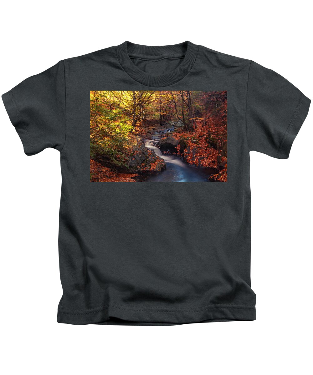 Mountain Kids T-Shirt featuring the photograph Old River by Evgeni Dinev