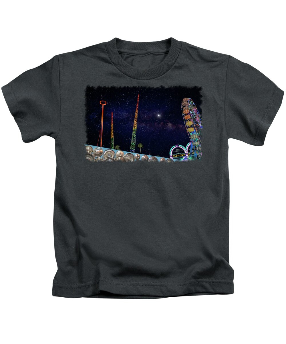 Old Town Kids T-Shirt featuring the photograph Old Town Under the Stars, Kissimmee, Florida by John Twynam