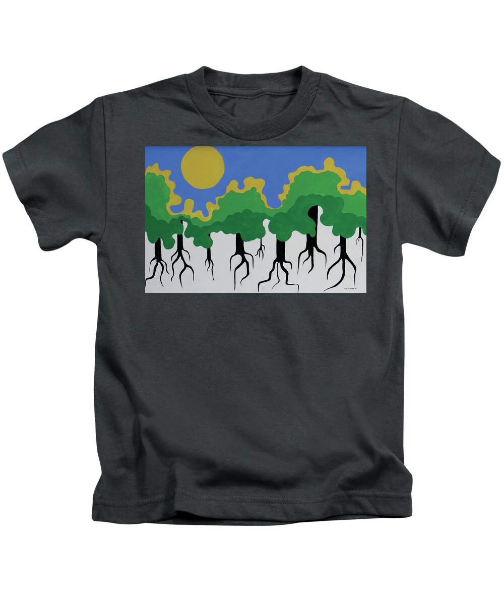 Trees Kids T-Shirt featuring the painting Old Trees by Ted Clifton