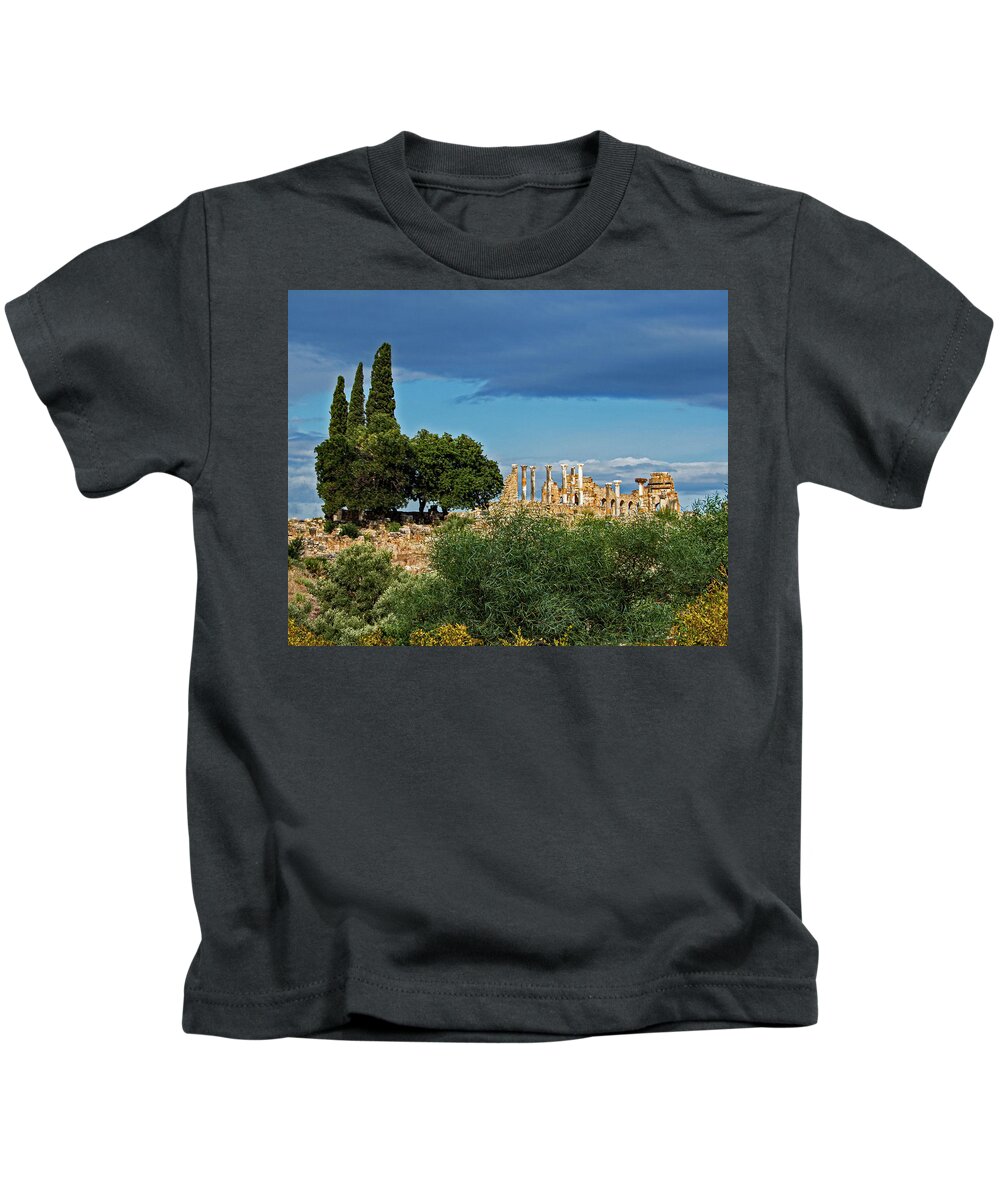 Roman Ruins Kids T-Shirt featuring the photograph One For The Ancients by Edward Shmunes
