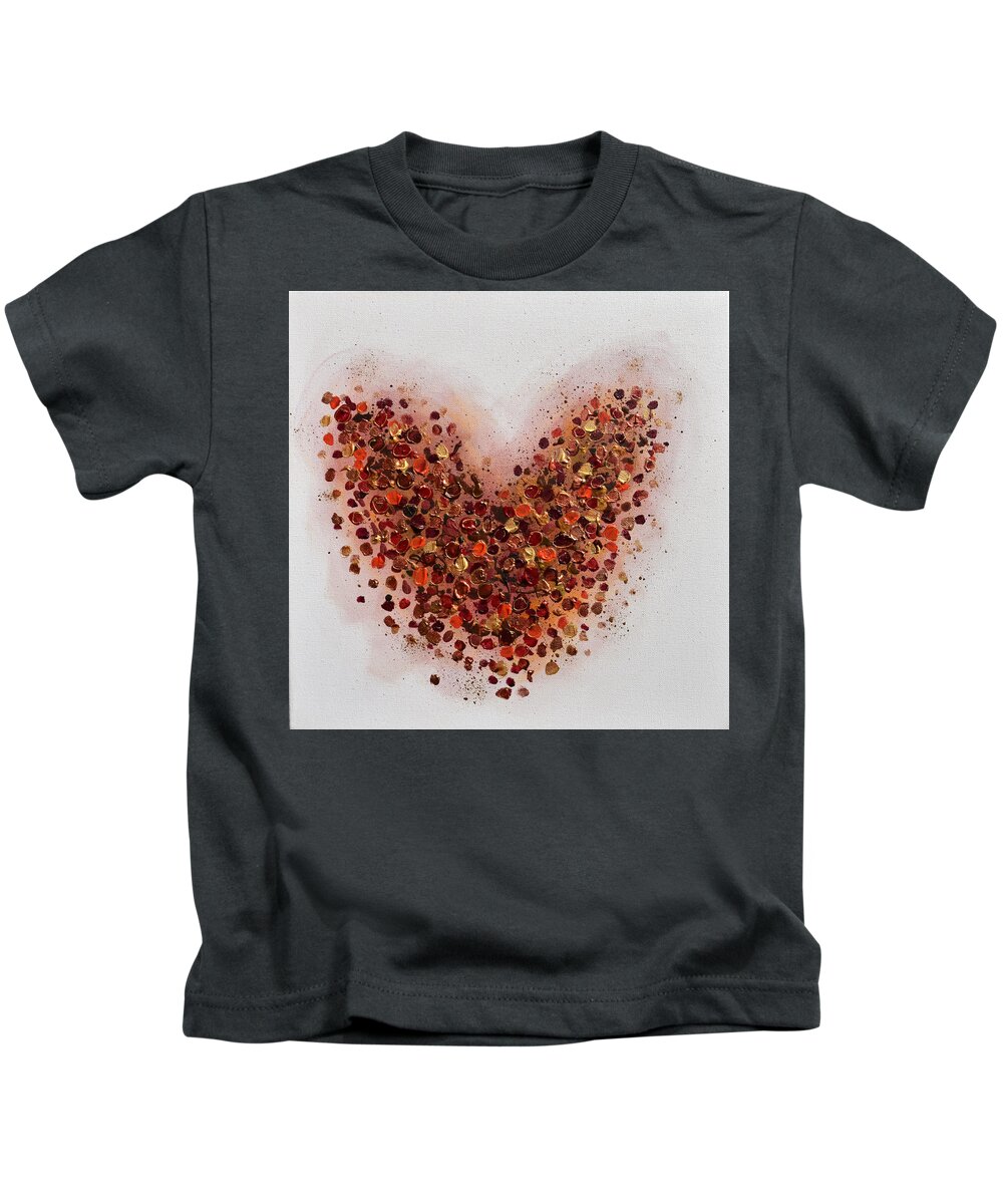 Heart Kids T-Shirt featuring the painting One Heart by Amanda Dagg